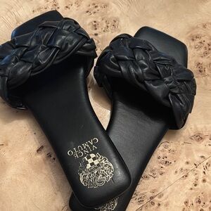 Vince Camuto Black Woven Strap Sandals